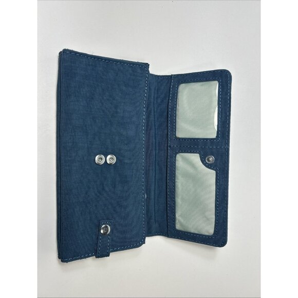 KIPLING TEDDI Wallet Large Organizer Teal/blue Zipper Snap Style# AC2378 - Picture 3 of 8